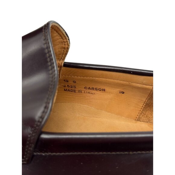 Coach Mens 12D Carson Slip-On Loafers Classic Dress Shoes Brown Leather Italy - Picture 9 of 16